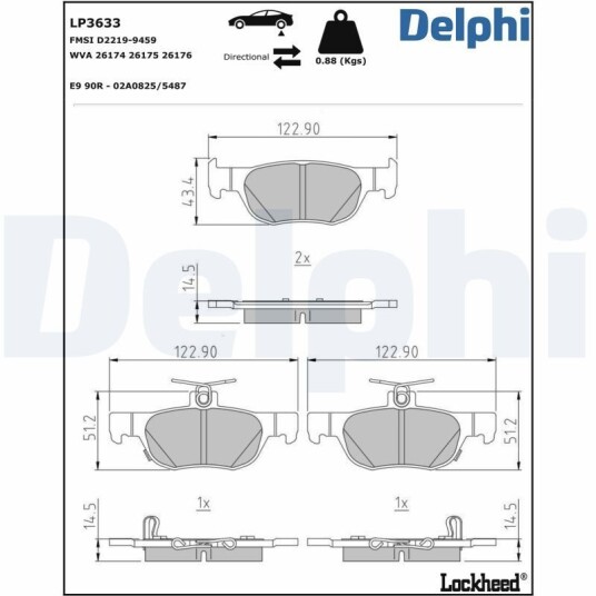 Bremseklosser DELPHI LP3633 Bremseklosser DELPHI LP3633