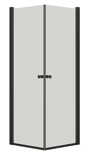 Dansani Match A+A Dusjhjørne Rett Svart Matt / 70x70cm Klart Glass