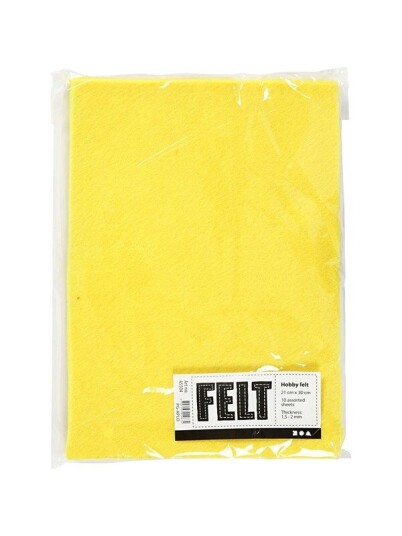 Creativ Company Hobby Felt Yellow A4 10 Sheets