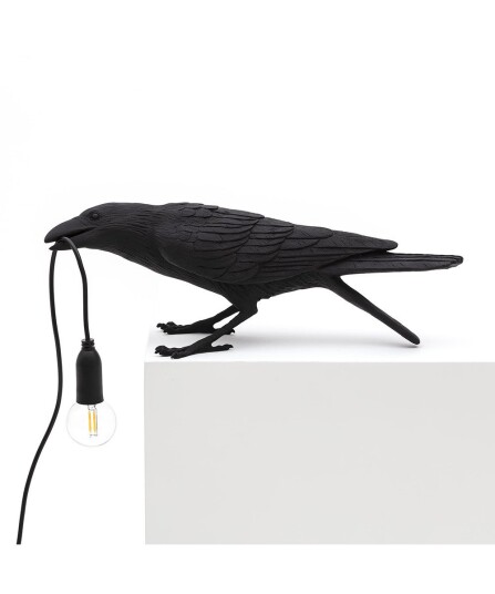 Bird Playing Bordlampe Sort