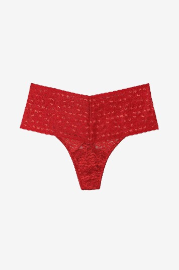 Lace Laboratory High Waist Thong Rød Lace Laboratory High Waist Thong Rød