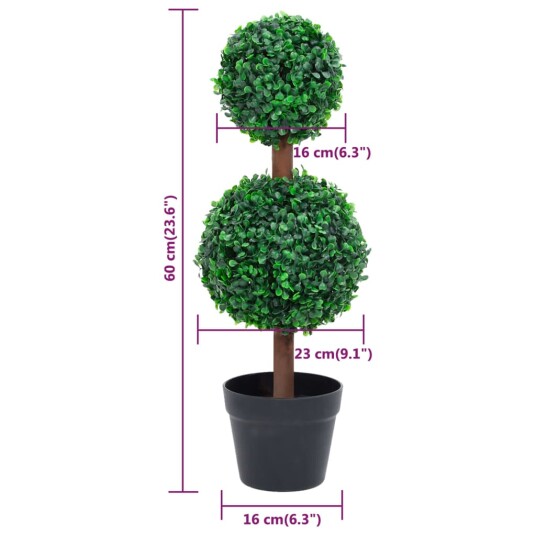 vidaXL Kunstig buksbomplante med potte ballformet 60 cm grønn vidaXL Kunstig buksbomplante med potte ballformet 60 cm grønn