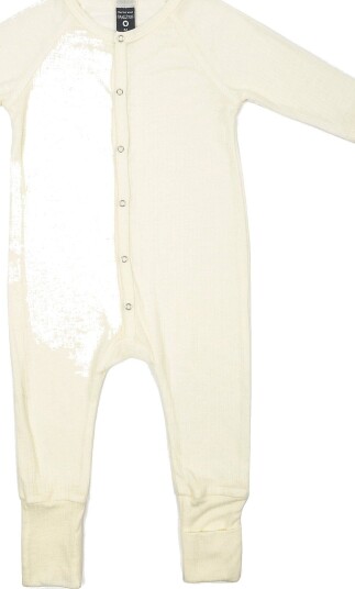 Smallstuff Night Suit Denim Melange Drop Needle Merino Wool OFFWHITE 44