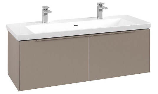 Villeroy & Boch Subway 3.0 Servantskap m/2 skuffer 1272x429x478 mm Taupe Matt Villeroy & Boch Subway 3.0 Servantskap m/2 skuffer 1272x429x478 mm Taupe Matt