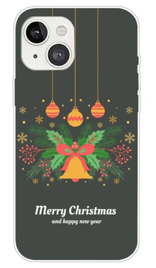 INCOVER iPhone 15 Fleksibelt Plast Jul Deksel - Merry Christmas - Julekrans og Juleklokke INCOVER iPhone 15 Fleksibelt Plast Jul Deksel - Merry Christmas - Julekrans og Juleklokke