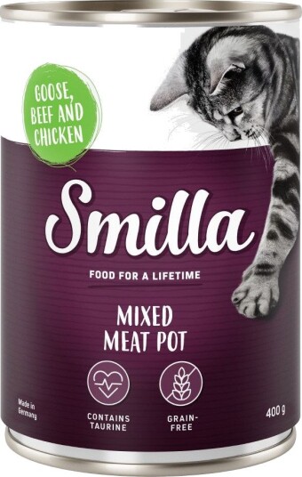 Smilla våtfôr Mixed Meat Pot Gås og kylling okse 6 x 400 g