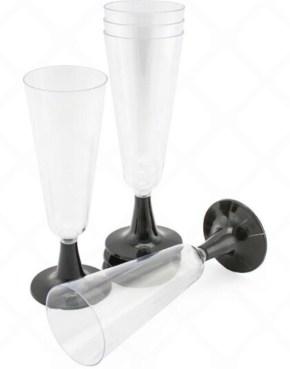 5 stk 140 ml Gjenbrukbare Gjennomsiktige Champagneglass med Stett i Plast