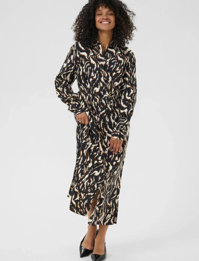 Kaffe Kamille Shirt Dress - Black - 36