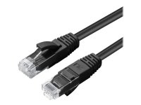 MicroConnect - Koblingskabel - RJ-45 (hann) til RJ-45 (hann) - 3 m - 5 mm - UTP - CAT 6a - halogenfri, innendørs, formstøpt, rund, uten hindringer - svart