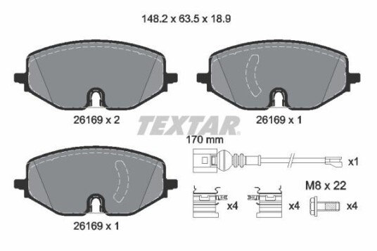 Bremseklosser TEXTAR 2616901 Bremseklosser TEXTAR 2616901