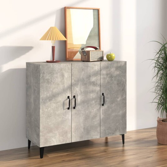 vidaXL Skjenk betonggrå 90x34x80 cm konstruert tre vidaXL Skjenk betonggrå 90x34x80 cm konstruert tre