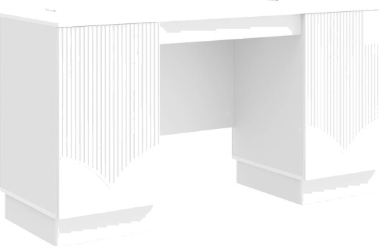 vidaXL Skrivebord Høgglans hvit 142,5 x 50 x 75 cm Konstruert tre