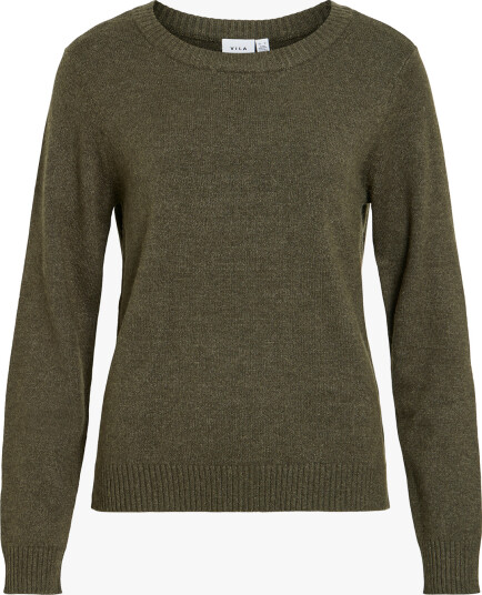 Vila Ril O Neck Long Sleeve Knit Top Grønn M