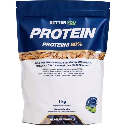 Better You Ärt och havreprotein Blåbär Vanilj 1000 g Better You Ärt och havreprotein Blåbär Vanilj 1000 g