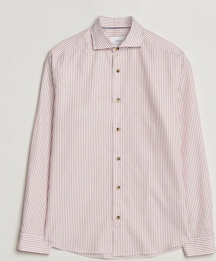 Eton Casual Fit Signature Oxford Striped Shirt Orange