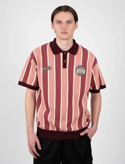 Prohibited Court Knit Polo Red XXL Prohibited Court Knit Polo Red XXL