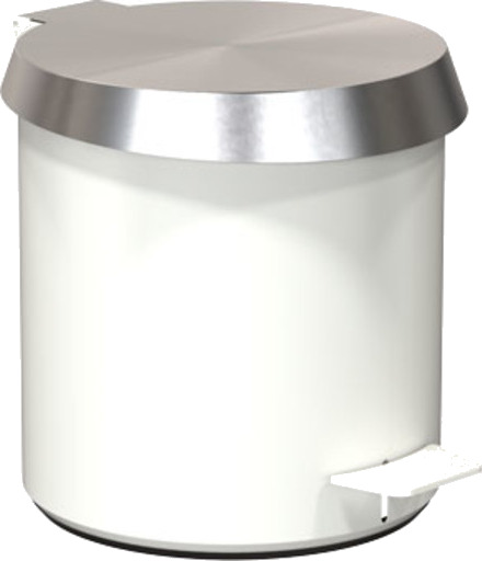 FROST pedalbøtte 250 matt hvit/børstet lokk. 6 liter.