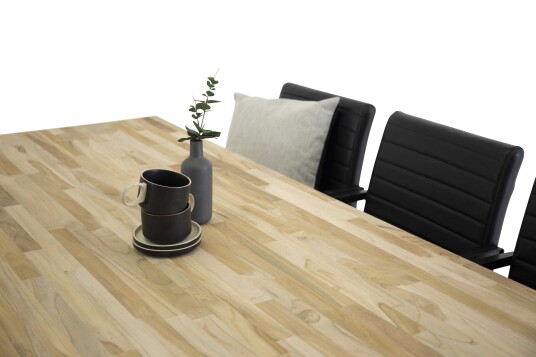 Venture Design Bali & Art spisegruppe Natur/svart 6 st stoler & bord 200 x 90 cm