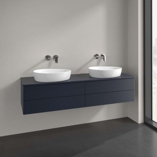 Villeroy & Boch Antao Servantskap med 4 skuffer 160x50x36 cm u/lys Blå Matt Villeroy & Boch Antao Servantskap med 4 skuffer 160x50x36 cm u/lys Blå Matt