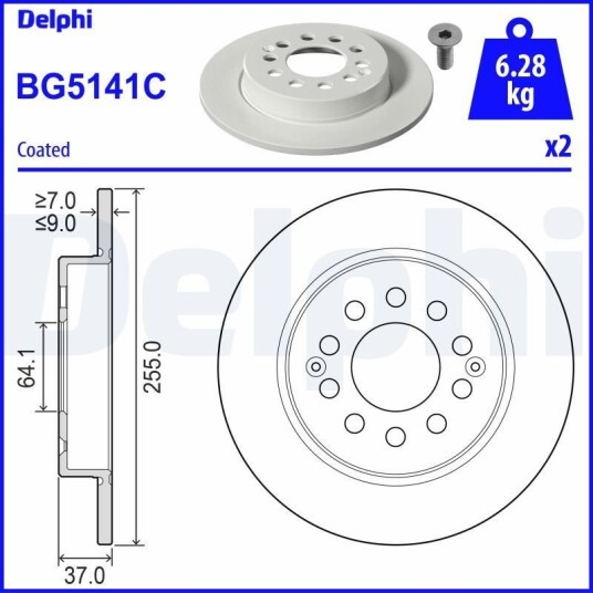 Bremseskive DELPHI BG5141C
