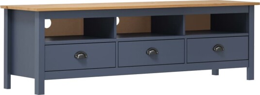  TV benk Hill grå 158x40x47 cm heltre furu