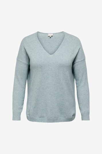 Only Carmakoma - Genser carMargareta LS Pullover Knt - Grå