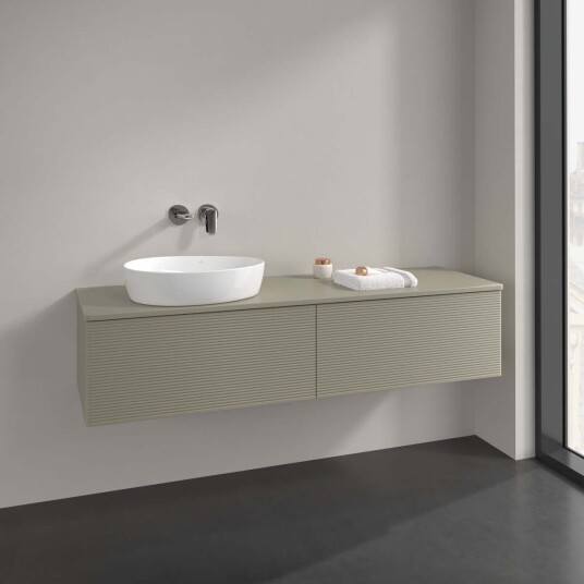 Villeroy & Boch  Antao Servantskap med 2 skuffer 160x50x36 cm u/lys Steingrå Matt