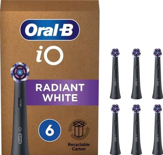 Braun Oral-B Io Radiant White Black 6 Ffu Børstehoder