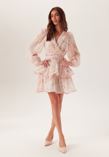 Bubbleroom Occasion Balloon Sleeve Short Flounce Dress