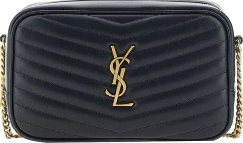 Saint Laurent Tote Y Skinnveske Svart med Signatur Detaljer Saint Laurent Tote Y Skinnveske Svart med Signatur Detaljer