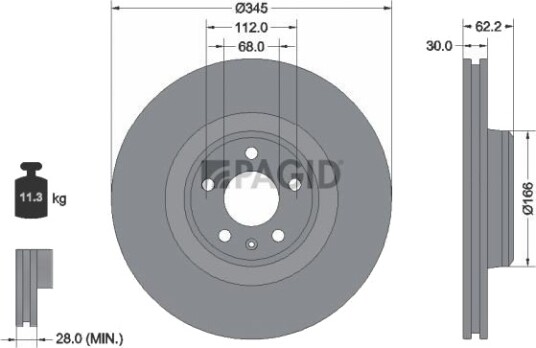 PAGID 55943NHC Bremseskive PAGID 55943NHC Bremseskive