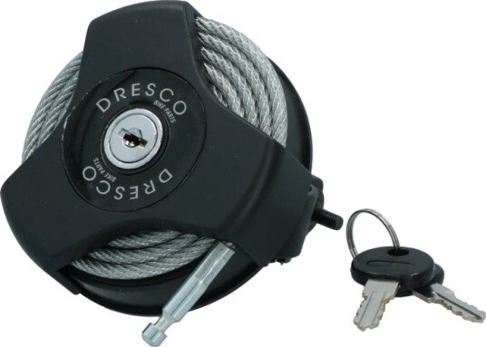 Sykkellås Dresco Uttrekkbar stålkabel-ls 100 cm 4 mm svart
