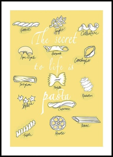 The Secret To Life Is Pasta Poster Plakat / 100x150cm The Secret To Life Is Pasta Poster Plakat / 100x150cm