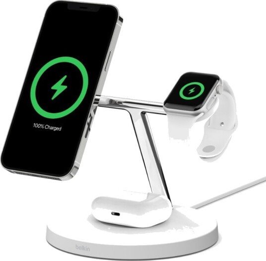 Belkin MagSafe 3-i-1 Trådløs Lader 15 W - Hvit