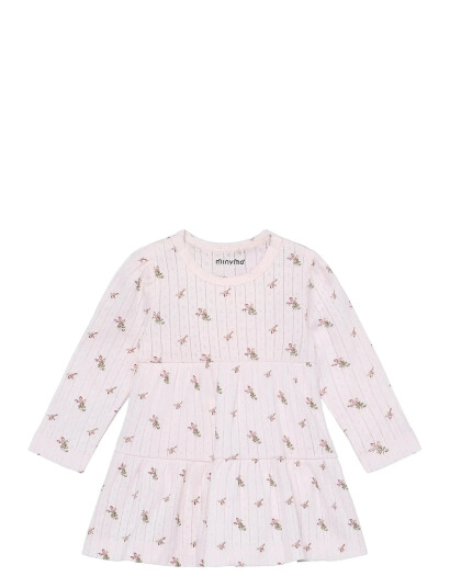 Minymo Body Dress Ls Aop Pointell Pink 80
