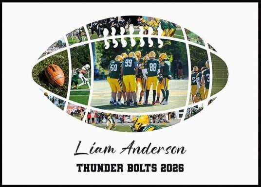 Football Ball Photo Collage Personal Plakat Plakat / 21x30cm Football Ball Photo Collage Personal Plakat Plakat / 21x30cm