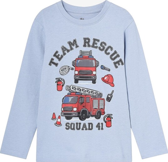 Ellos Collection Langermet t skjorte med trykk Blå
