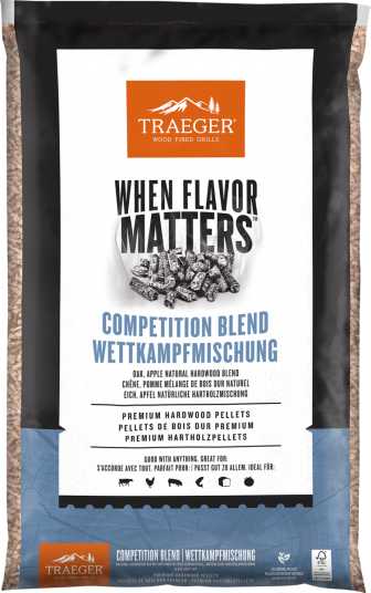 Traeger Traeger Competition Blend Pellets 9kg Gir en subtil søt nøtteaktig aroma Traeger Traeger Competition Blend Pellets 9kg Gir en subtil søt nøtteaktig aroma