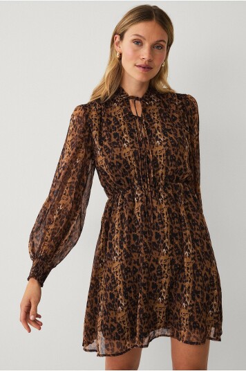 Vila Kjole viFalia High Neck Tie Dress/ka Natur