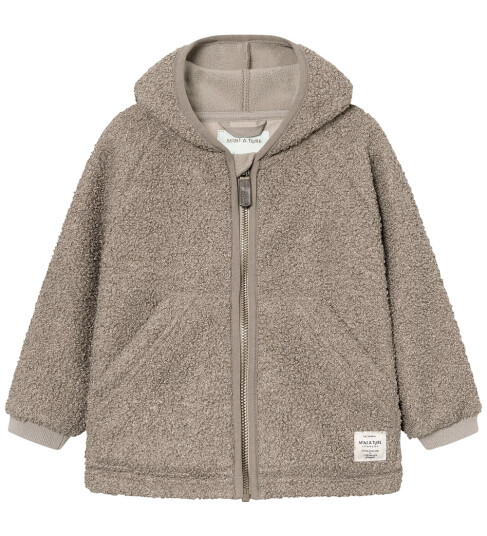 Mini A ture Grey Brown Matliff Teddyfleece Jacket. GRS 9 mdr/74 cm