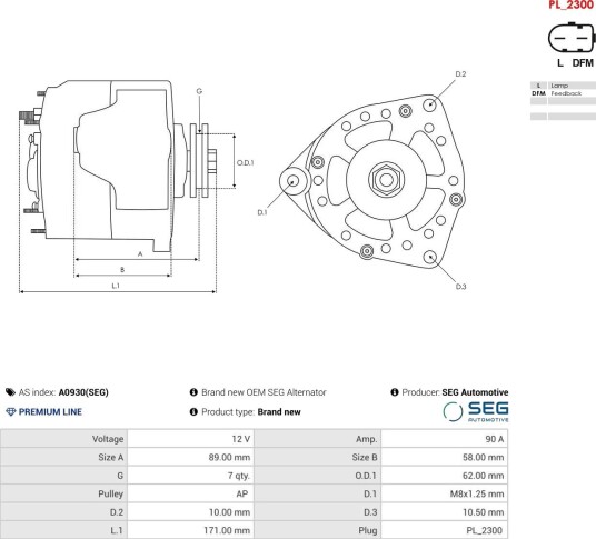 Dynamo AS-PL A0930(SEG)