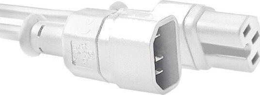 ACT Strømkabel C14 - C15 Hvit 0.6 m
