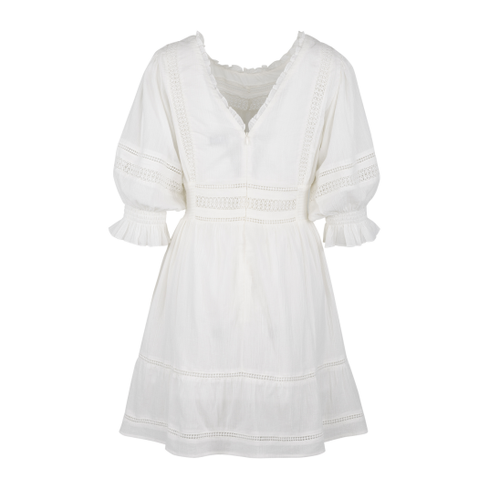 Kinsley Dress White S Crinkle cotton lace dress