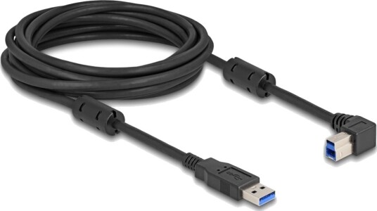 Delock Usb Kabel Usb Type A Hann Til Usb Type B Hann Høyrevinklet Usb 3.0 5 M Up To 5 Gbps Data Transfer Rate Gullbelagte Kontakter Svart