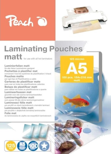 Peach Peach S Pp525 30 Gjennomsiktig Matt A5 0,125 Mm 154 Mm 216 Mm