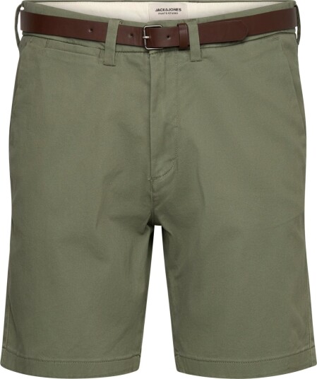 Jack & Jones Jpstadam Belted Chino Shorts Reg   Khaki green   XXL
