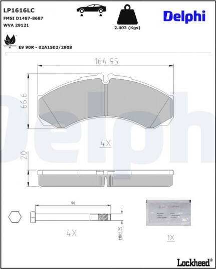 DELPHI LP1616LC Bremseklosser