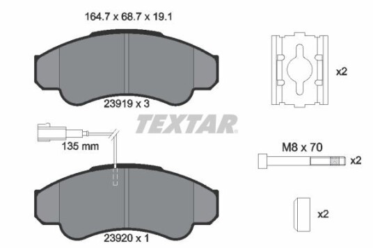 Bremseklosser TEXTAR 2391901 Bremseklosser TEXTAR 2391901