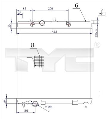 Radiator TYC 705 0072 R