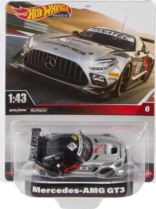 Hot Wheels Premium 1:43Rd Mercedes-Amg Gt3 Vehicle Bil 14 År Metall Plast Sort Rød Sølv